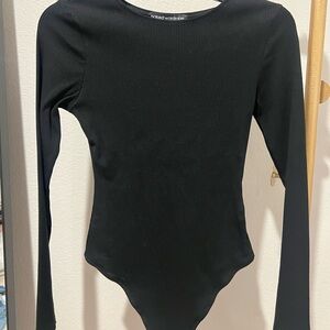 NWOT Naked Wardrobe Black Ribbed Bodysuit